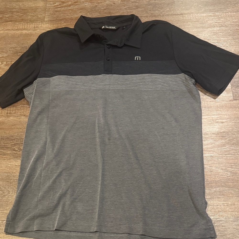 Travis Mathew Black and Gray Polo Shirt